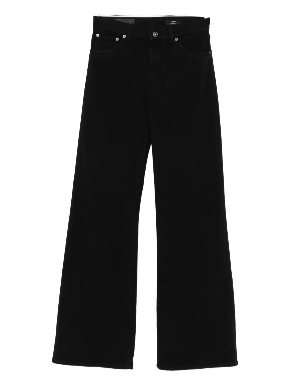 Dondup Marlen Wide Leg Jeans In Bull Cotton And Lyocell In Black