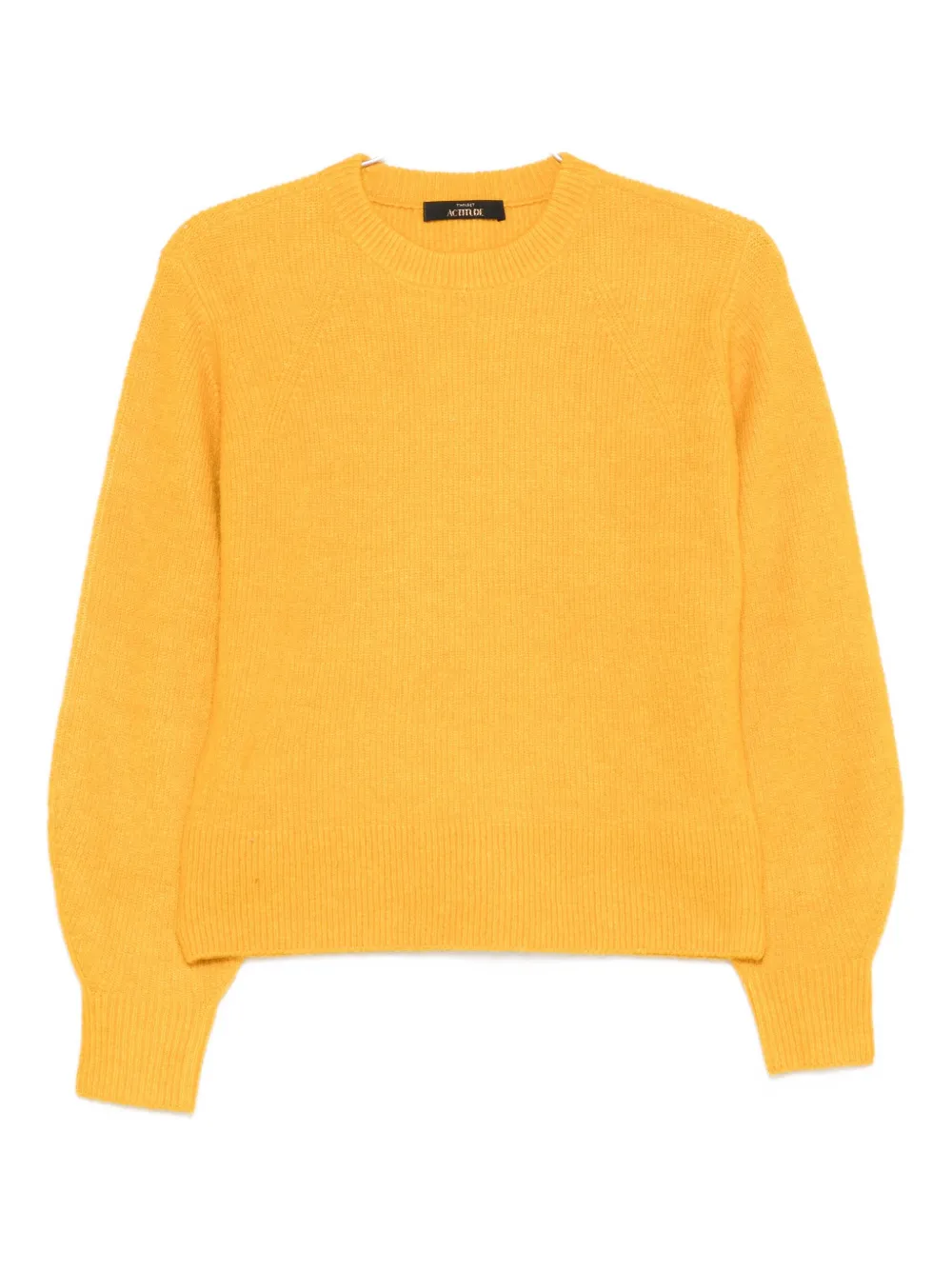 Twinset Round-neck Balloon-sleeve Sweater In Yellow