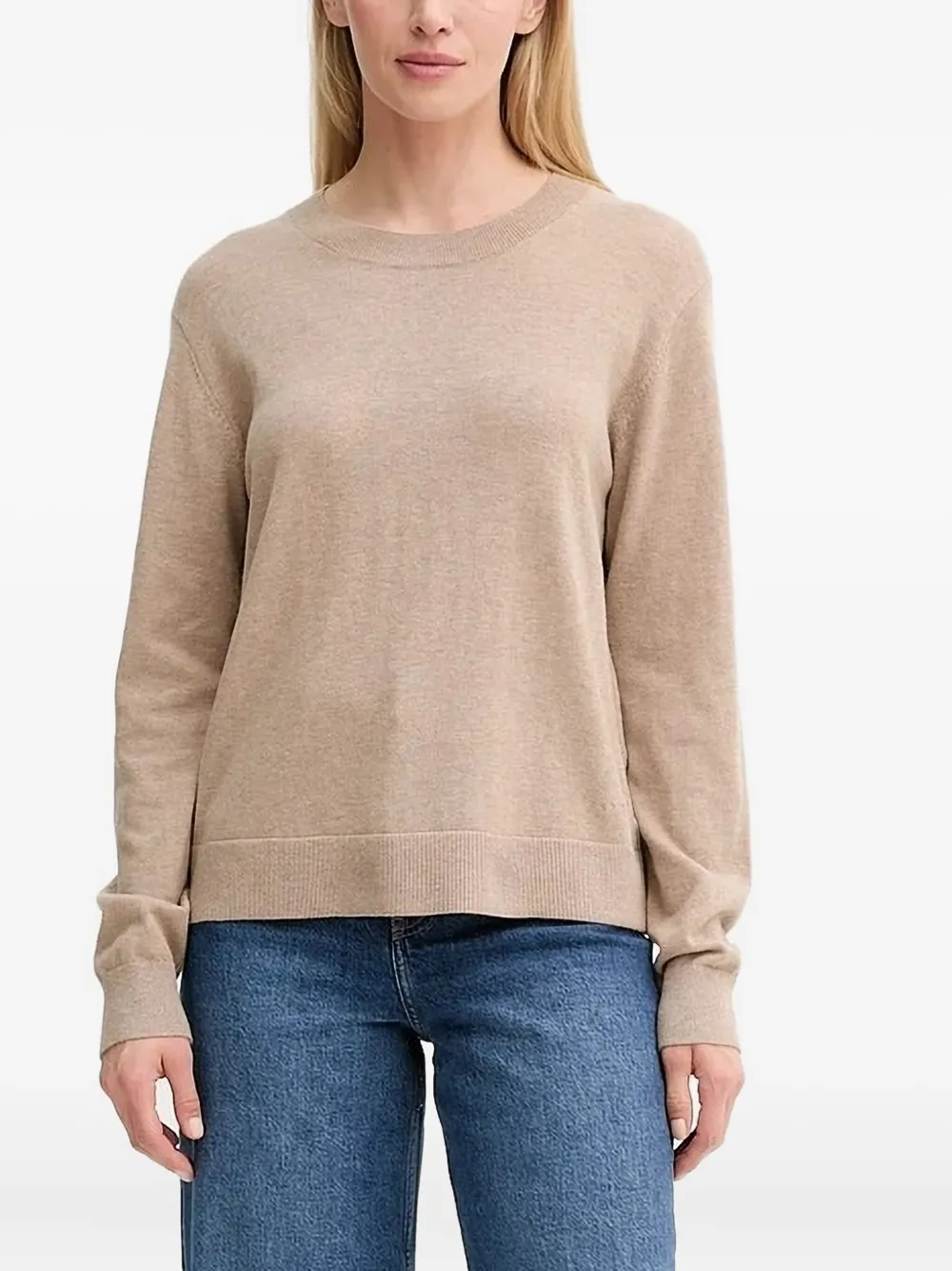 MUNTHE Swelina trui met ronde hals Beige