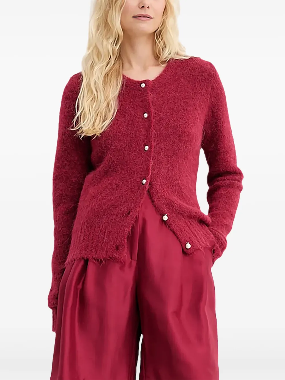 MUNTHE Povilla button-down cardigan | Red | Image 1