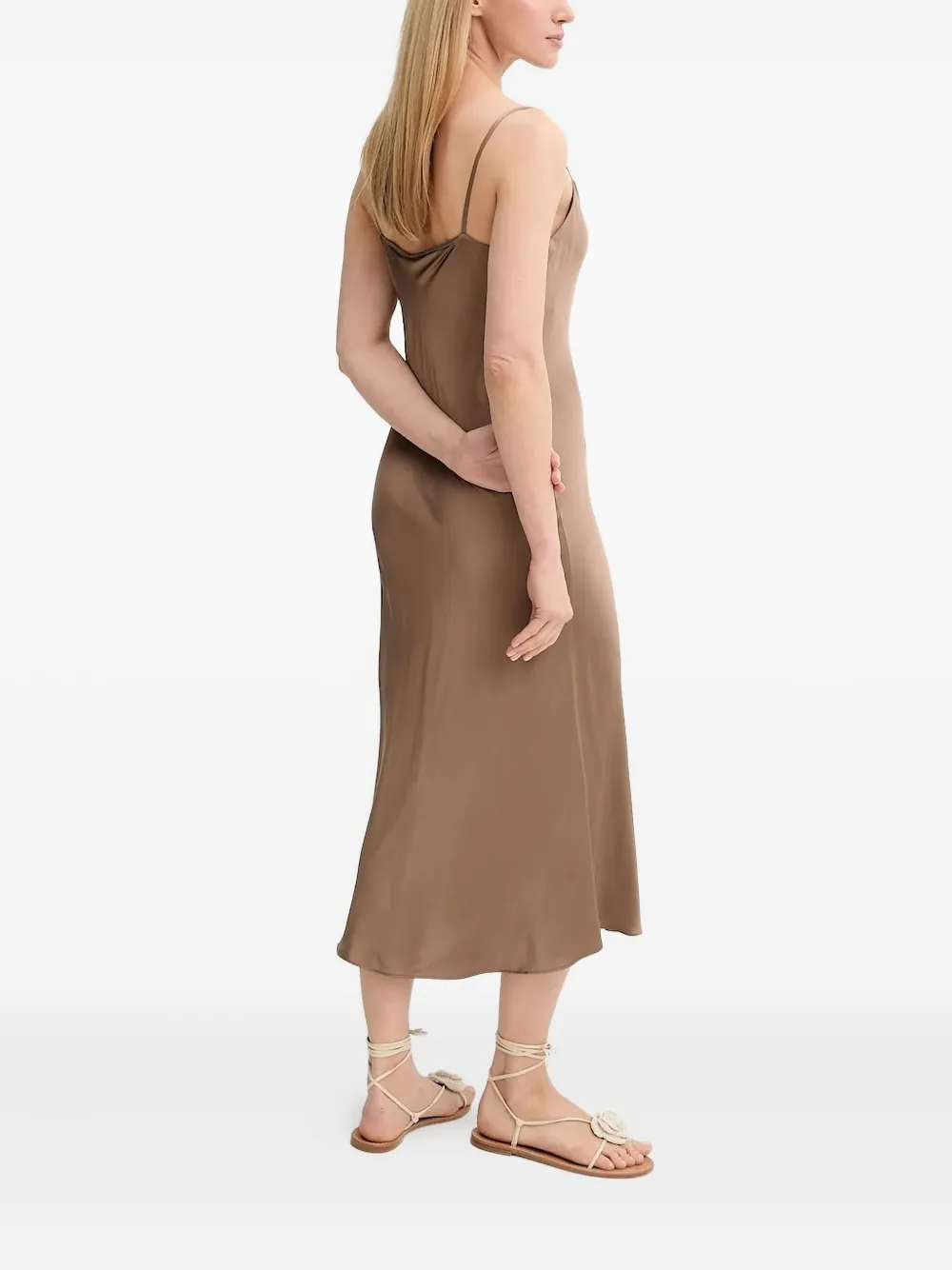 MUNTHE Babyloma midi-jurk met diepe hals Bruin