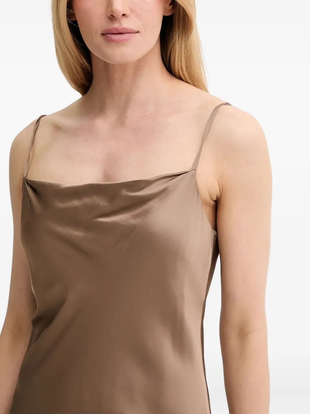 MUNTHE Babyloma midi-jurk met diepe hals Bruin