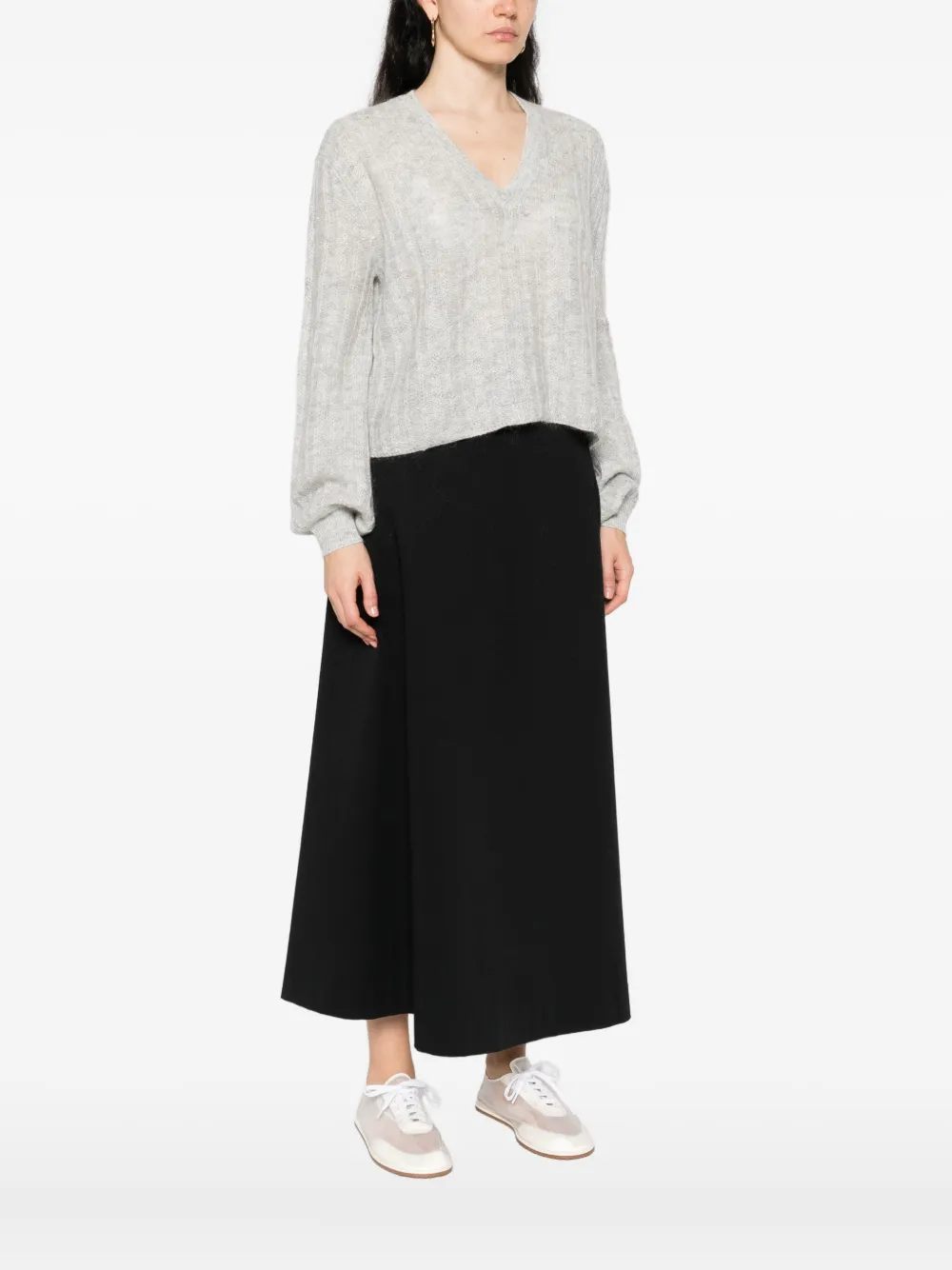 TWINSET Trui met ballonmouwen en V-hals Grijs