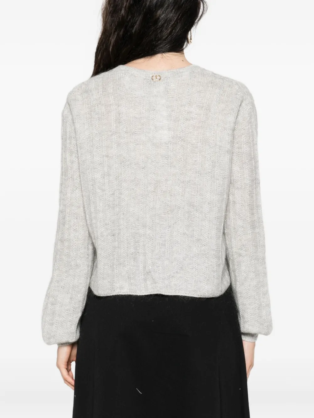 TWINSET Trui met ballonmouwen en V-hals Grijs