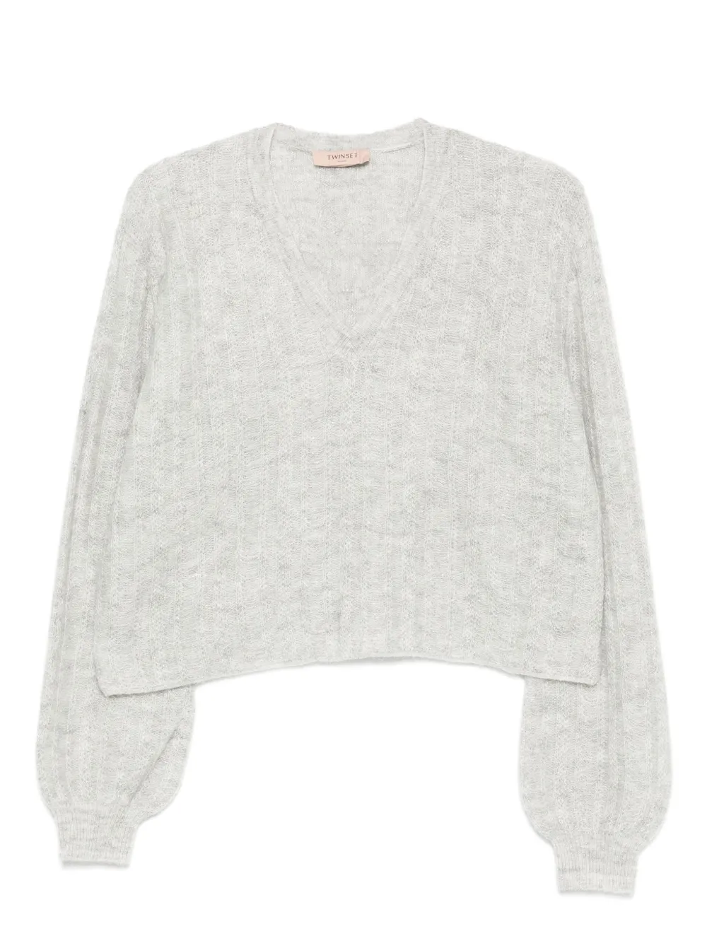 TWINSET Trui met ballonmouwen en V-hals Grijs