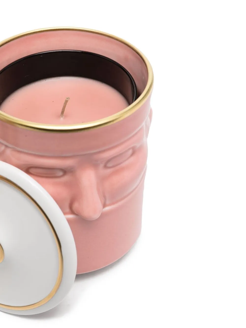Ginori 1735 Il Seguace Flamingo Porcelain Candle Holder In Pink