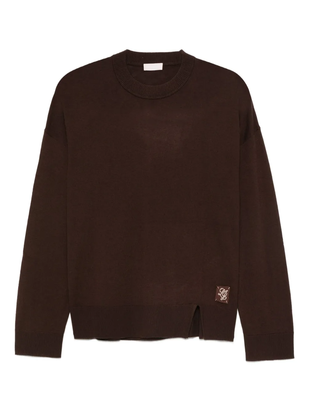logo-detail hem-split sweater