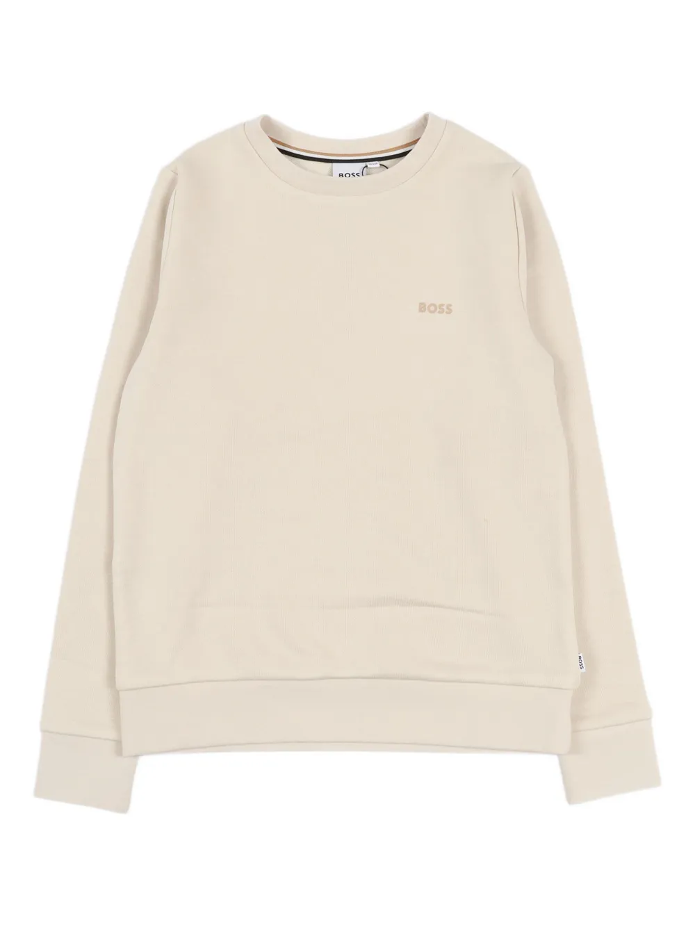 BOSS Kidswear Sweater met geborduurd logo Beige