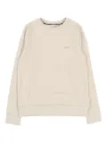 BOSS Kidswear logo-embroidered crew-neck sweatshirt - Neutrals