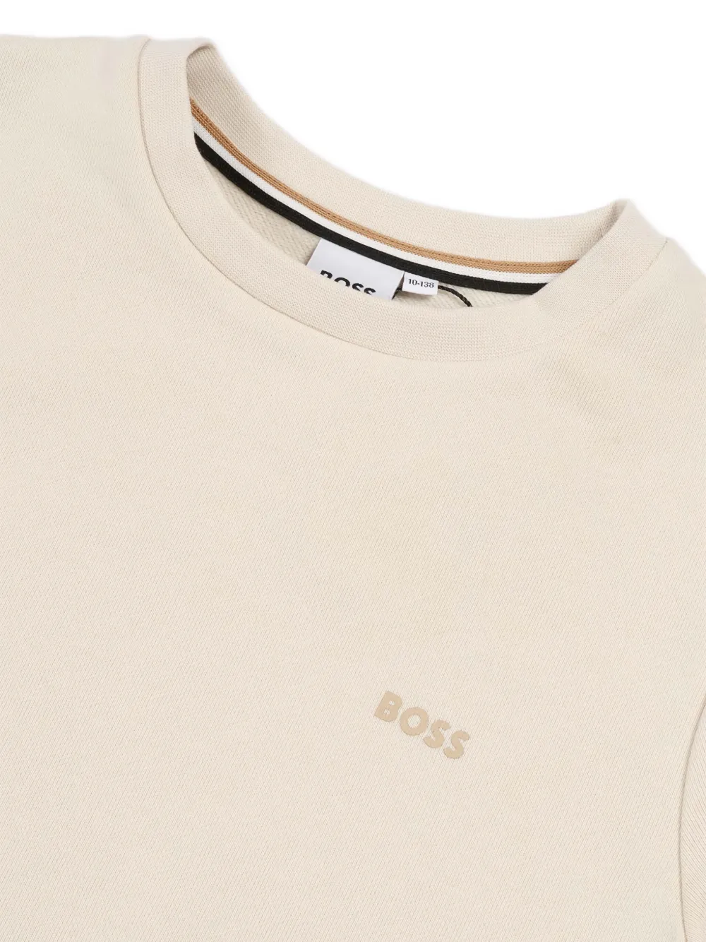 BOSS Kidswear Sweater met geborduurd logo Beige