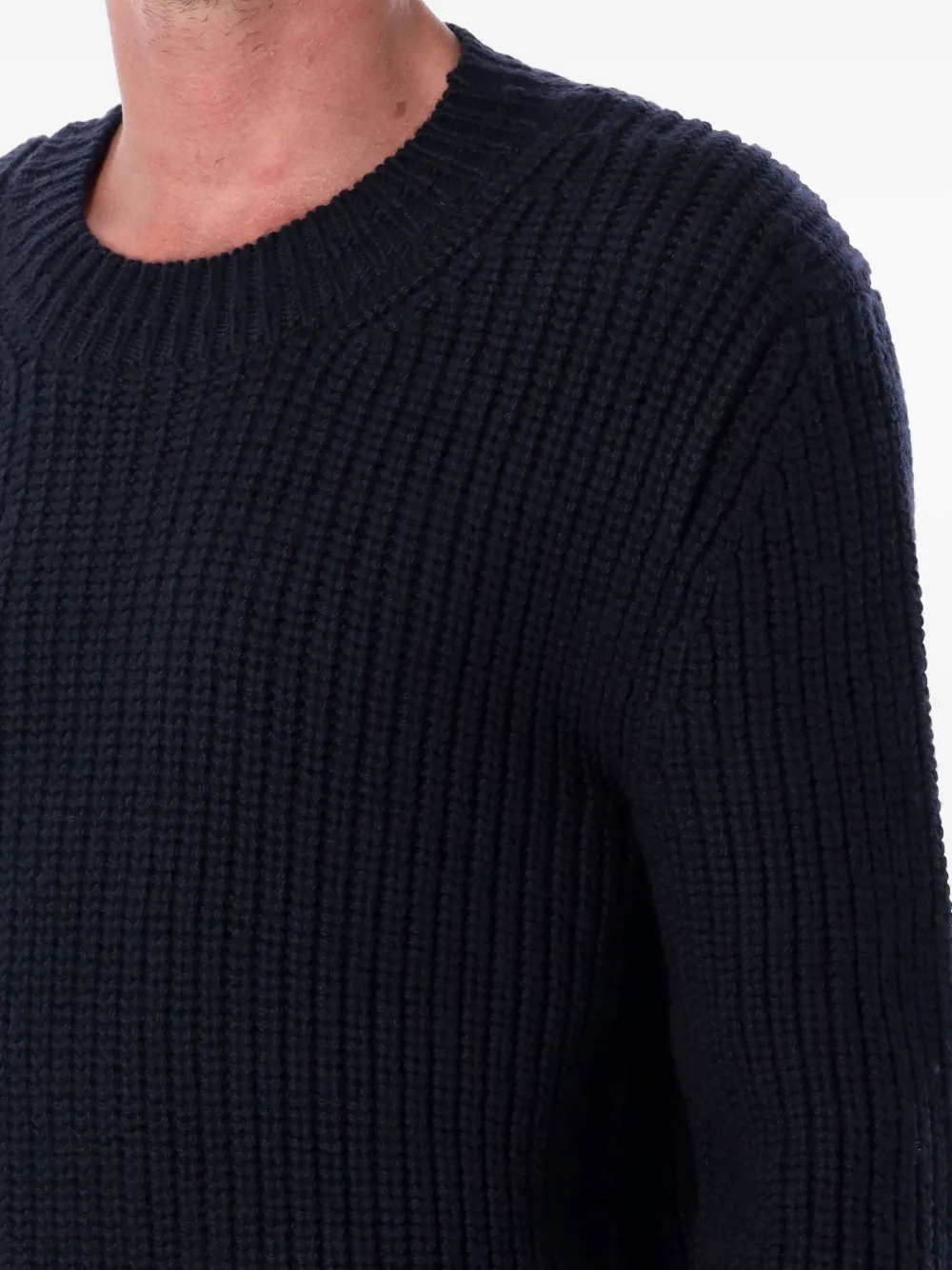 TOM FORD Geribbelde sweater met ronde hals Blauw