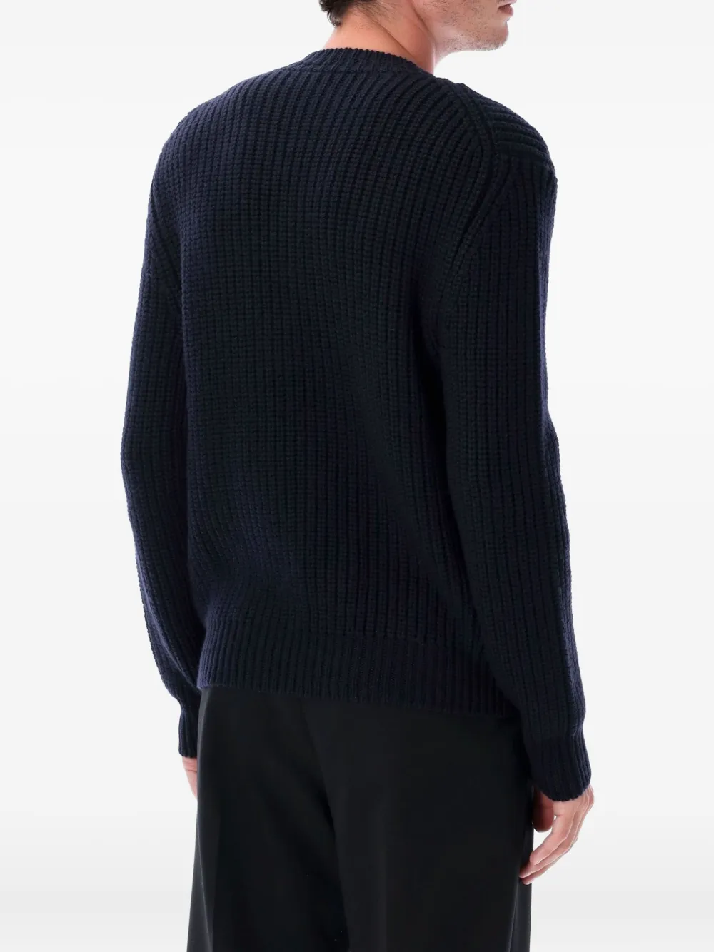 TOM FORD Geribbelde sweater met ronde hals Blauw