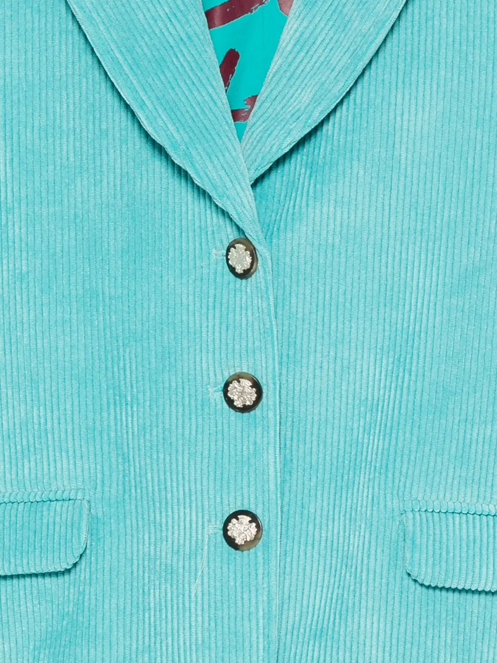 MSGM Kids Ribfluwelen blazer met knoopdetail Blauw