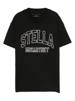Stella McCartney Kids logo-print organic-cotton T-shirt | Black