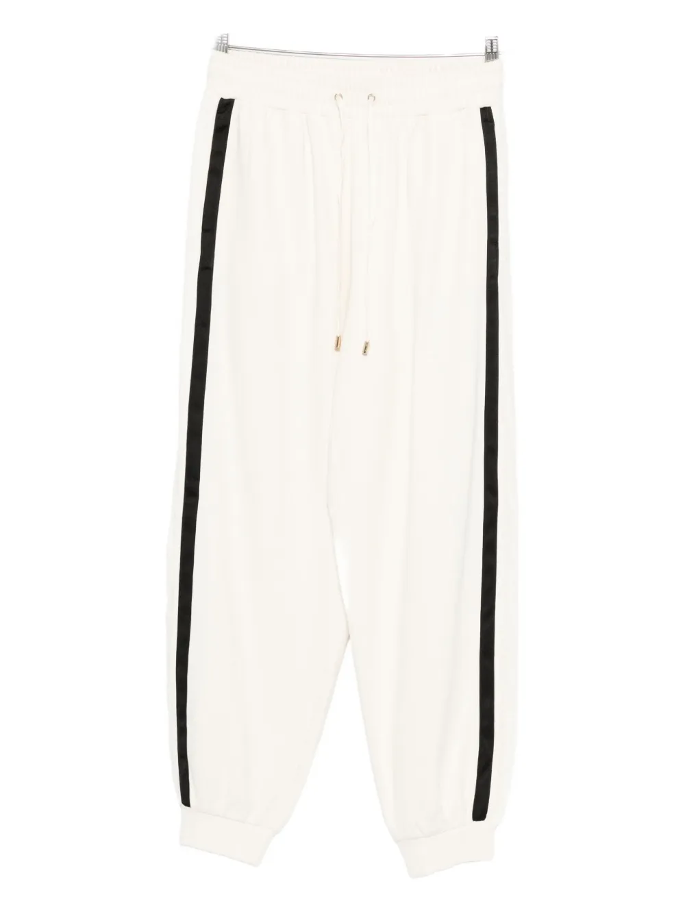 LIU JO side-stripe cotton trousers - Bianco
