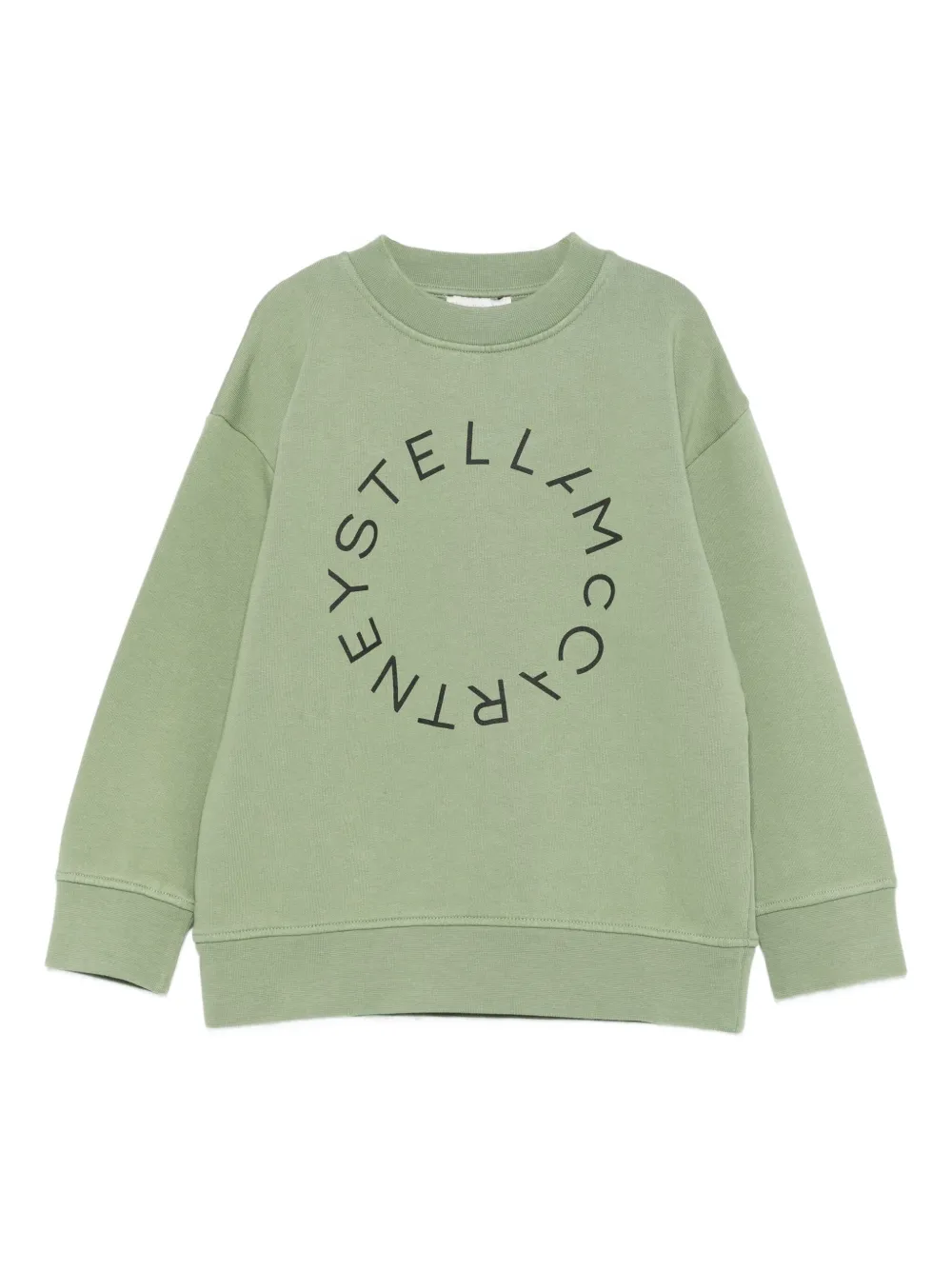 Stella McCartney Kids circular-logo cotton sweatshirt Groen