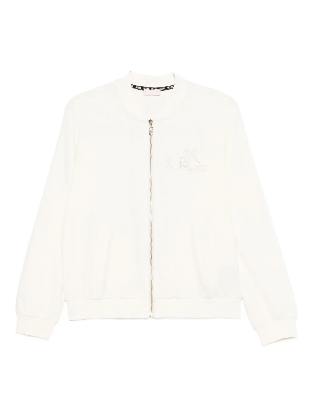 Liu •jo Embroidered Zip-fastening Top In White