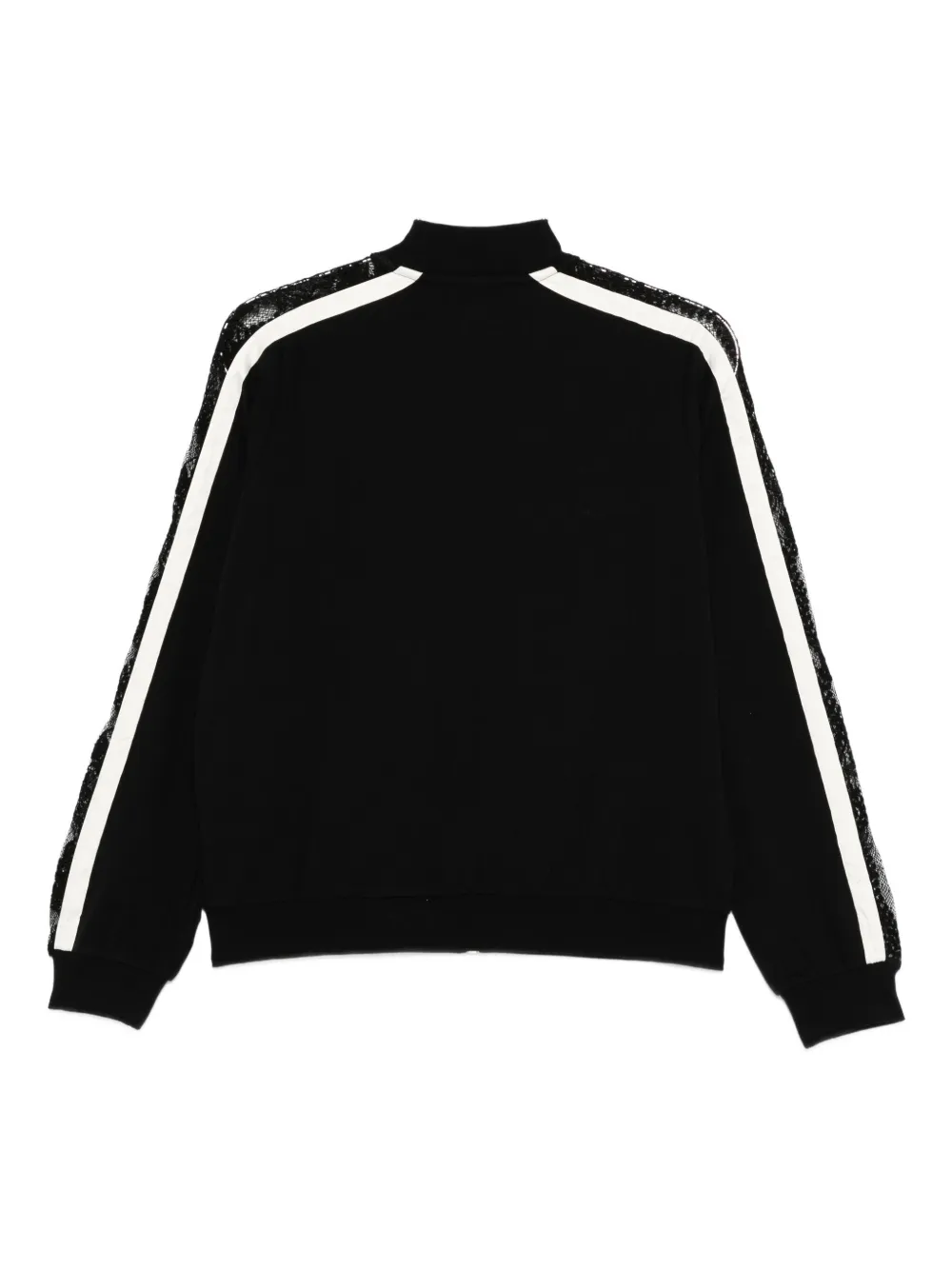 LIU JO lace-insert zip-fastening top Zwart