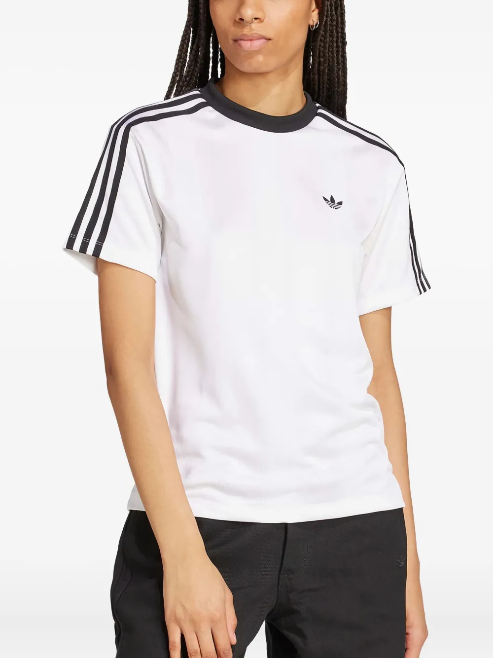 adidas three-stripe jacquard jersey Wit