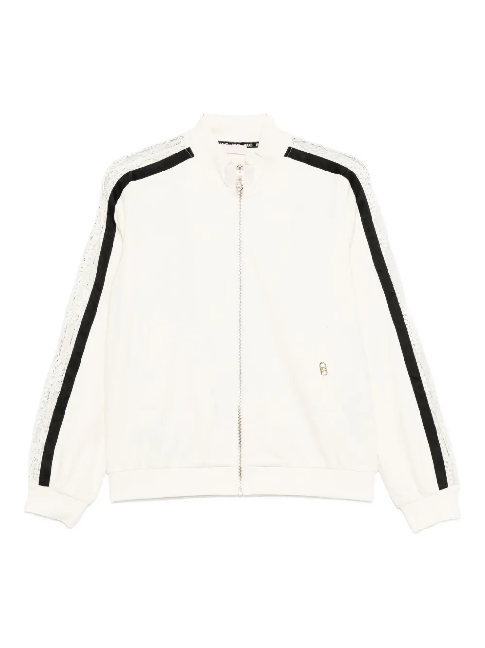 LIU JO lace-insert track top Beige