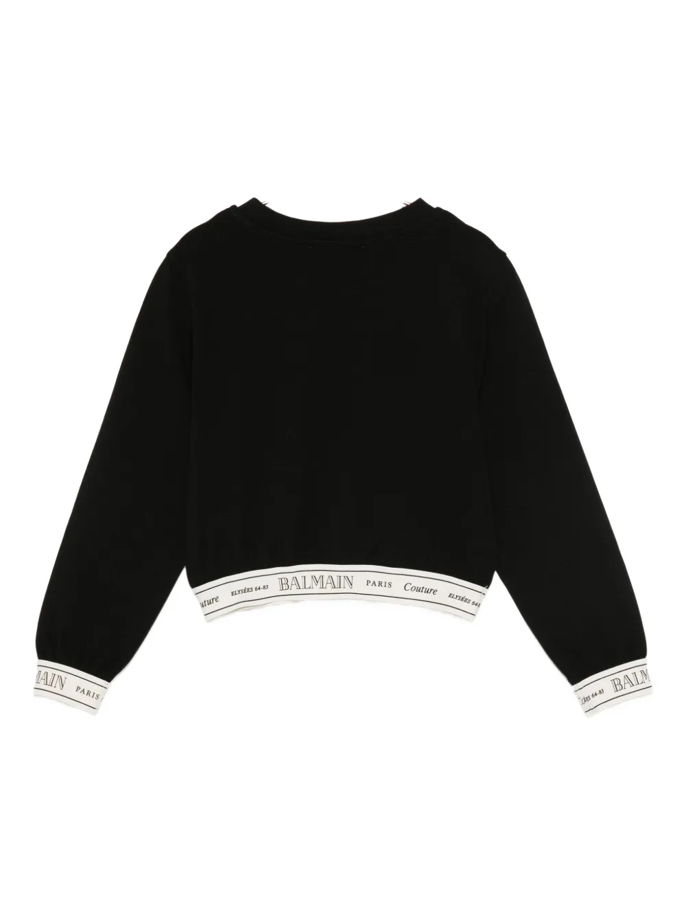 Balmain Logo-band Cropped Top In Black