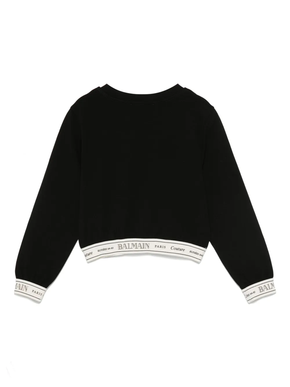 Balmain Kids Cropped top met logoband Zwart