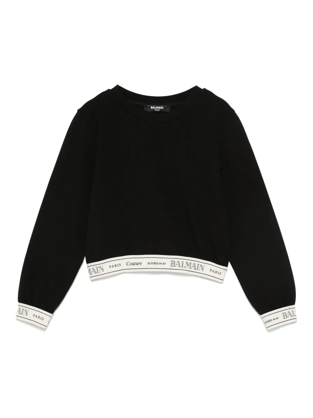 Balmain Kids Cropped top met logoband Zwart