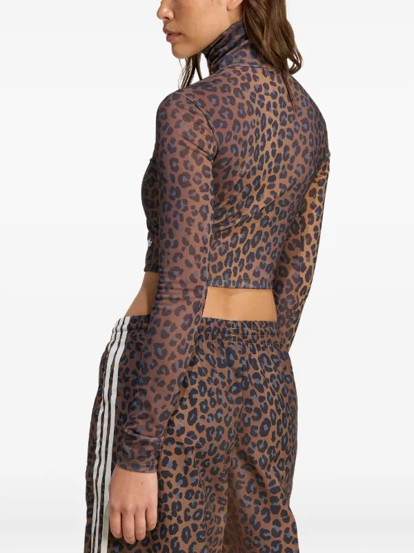 Adidas leopard-print Turtleneck T-shirt Brown FARFETCH RS