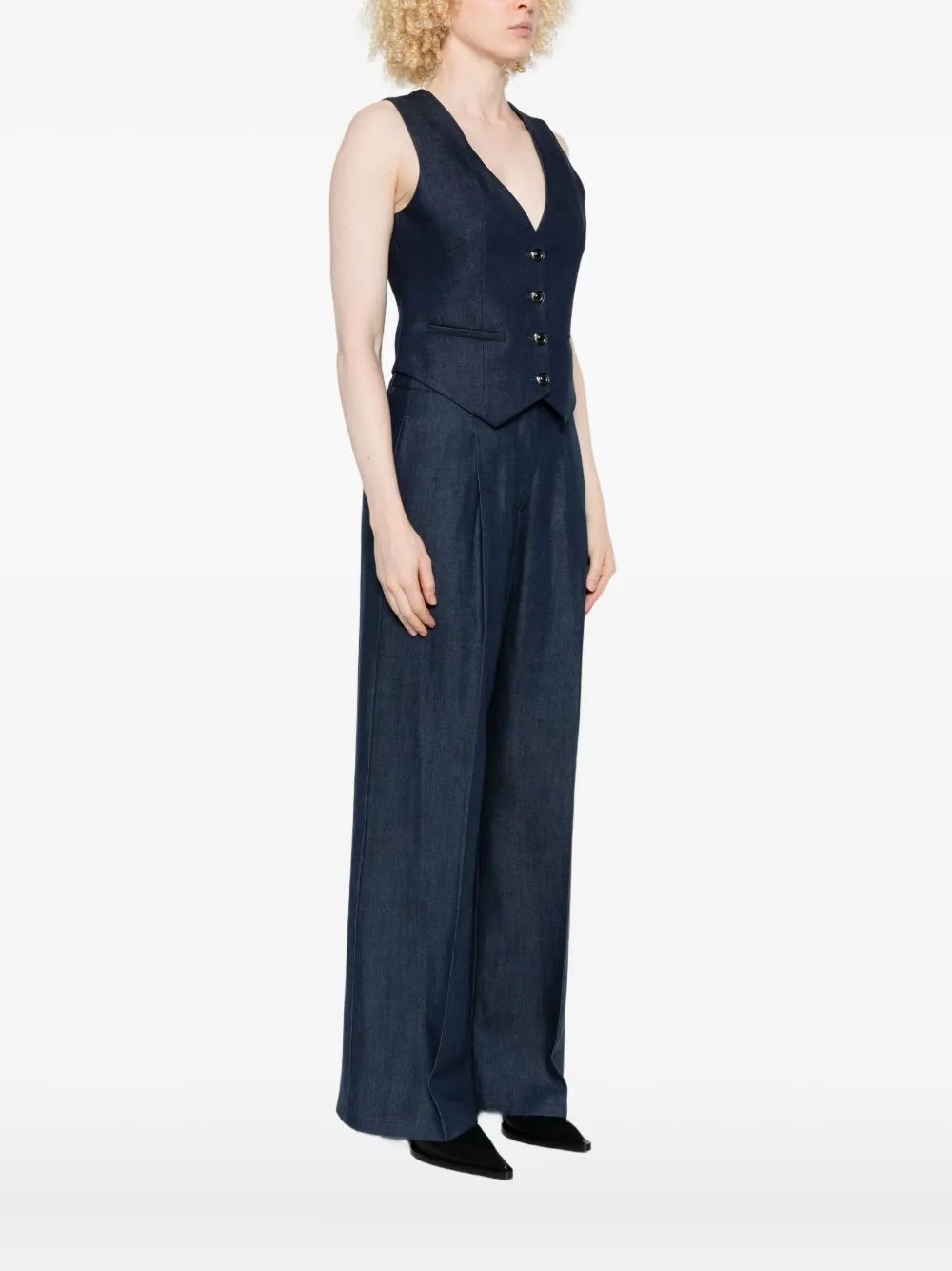 Liu •jo Button-fastening Waistcoat In Blue