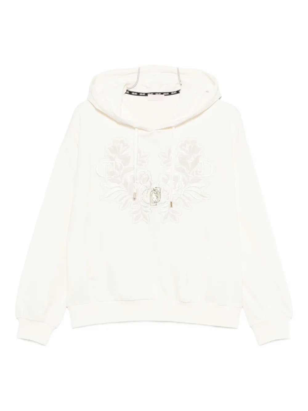 Liu •jo Floral-embroidered Hoodie In White