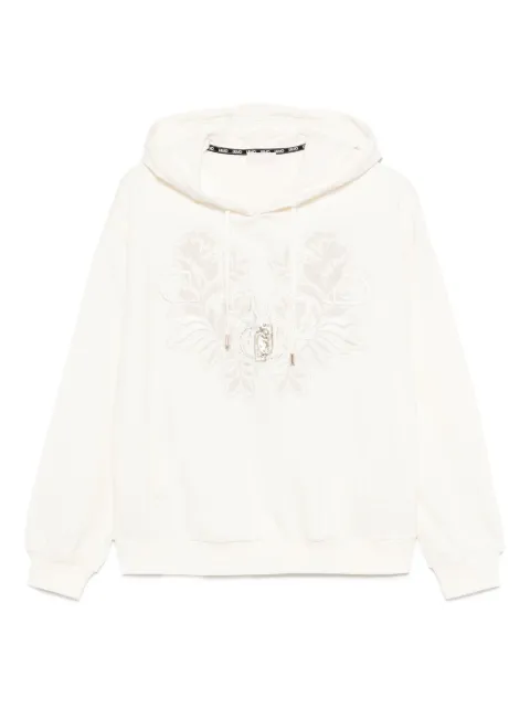 LIU JO floral-embroidered hoodie