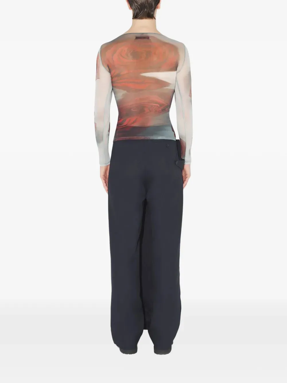 Jean Paul Gaultier Blurry Roses top Rood