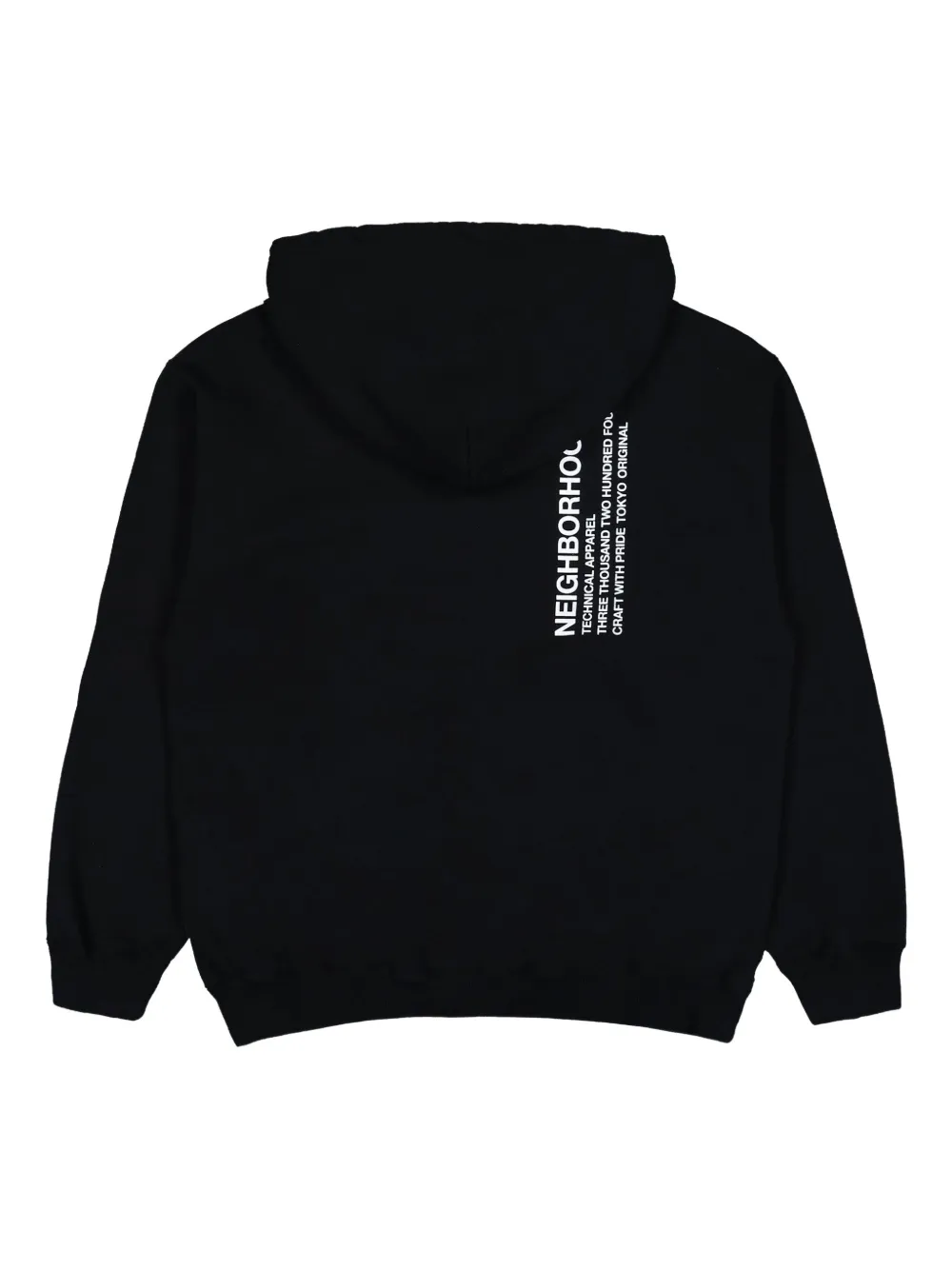 Neighborhood Solid hoodie met logo en rits Zwart