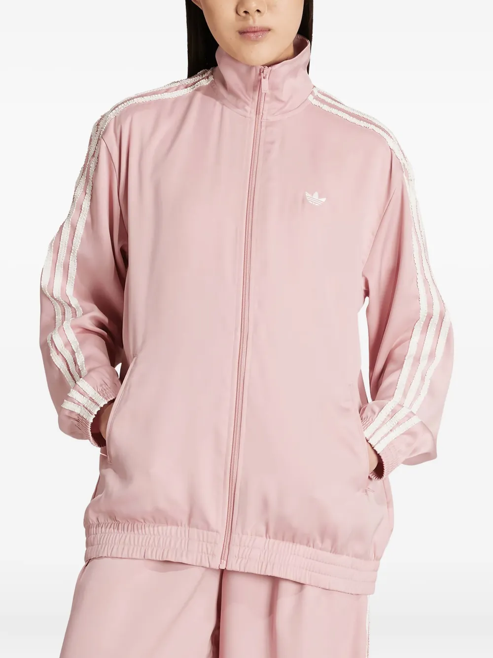 adidas striped track jacket Roze