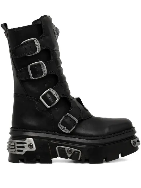 NEW ROCK 60mm M-391X-S1 buckle-detail platform boots
