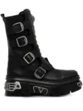 NEW ROCK 60mm M-391X-S1 buckle-detail platform boots - Black
