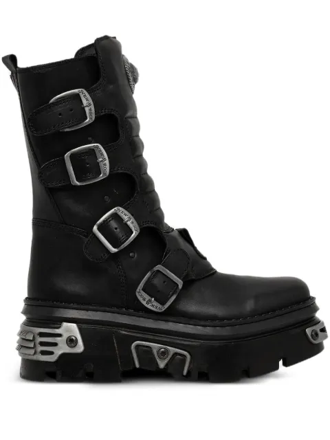 NEW ROCK 60mm M-391X-S1 buckle-detail platform boots