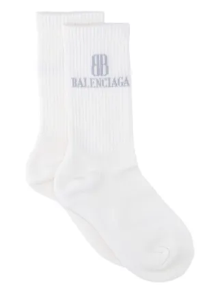 BALENCIAGA ホワイト ロゴソックス Balenciaga ロゴ 靴下 | ホワイト | FARFETCH JP