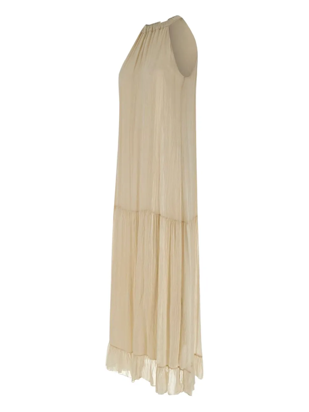 Kaos Maxi-jurk met asymmetrische afwerking - Beige