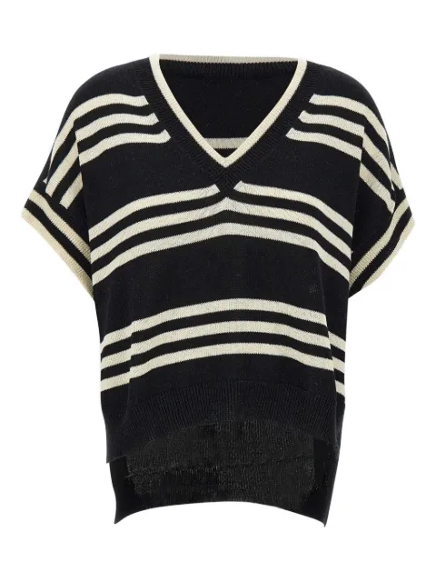 kaos striped-pattern V-neck sweater