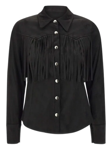 kaos fringe-detail snap-button shirt