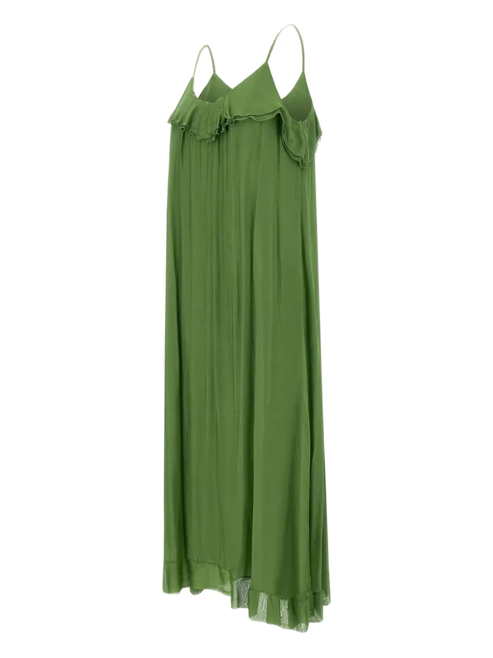 Kaos Mouwloze midi-jurk met ruches - Groen
