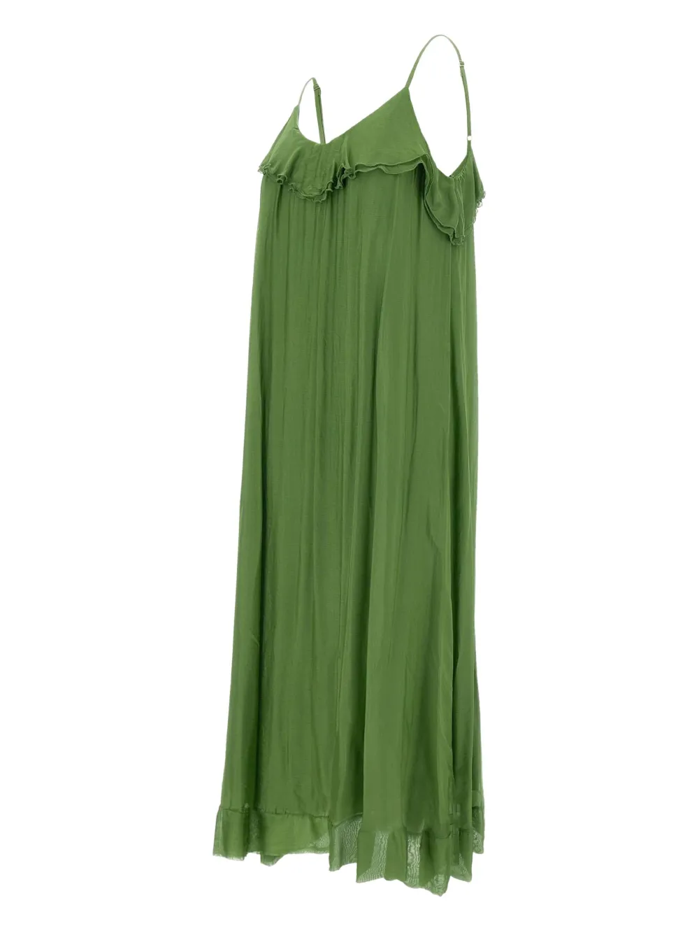 ruffled-detail sleeveless midi dress