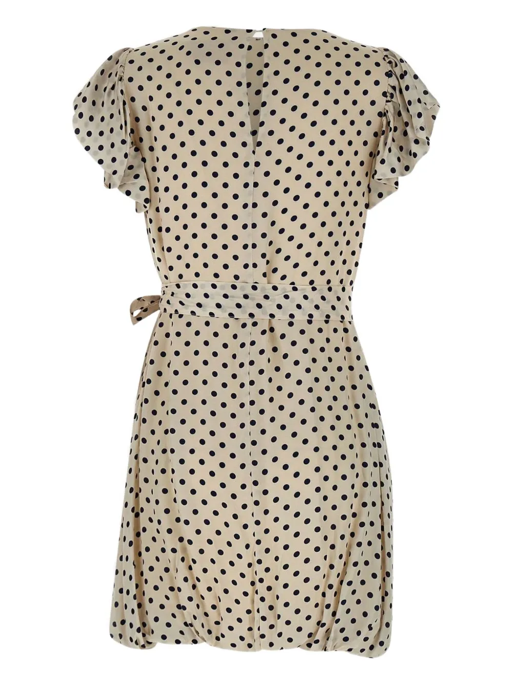 Kaos Mini-ballonjurk met stippen - Beige