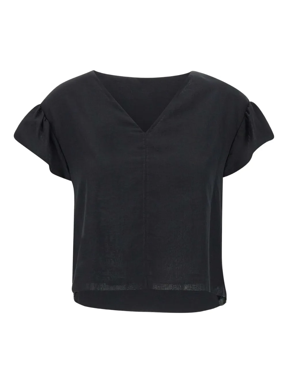 V-neck ruffle-sleeve top
