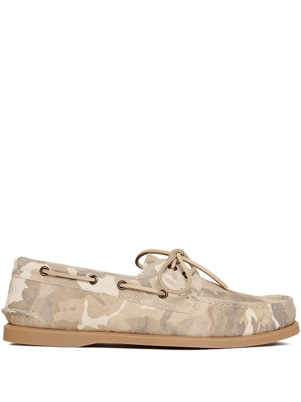 Scarosso camouflage suede boat shoes Neutrals