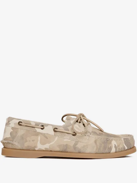 Scarosso chaussures bateau en daim à motif camouflage