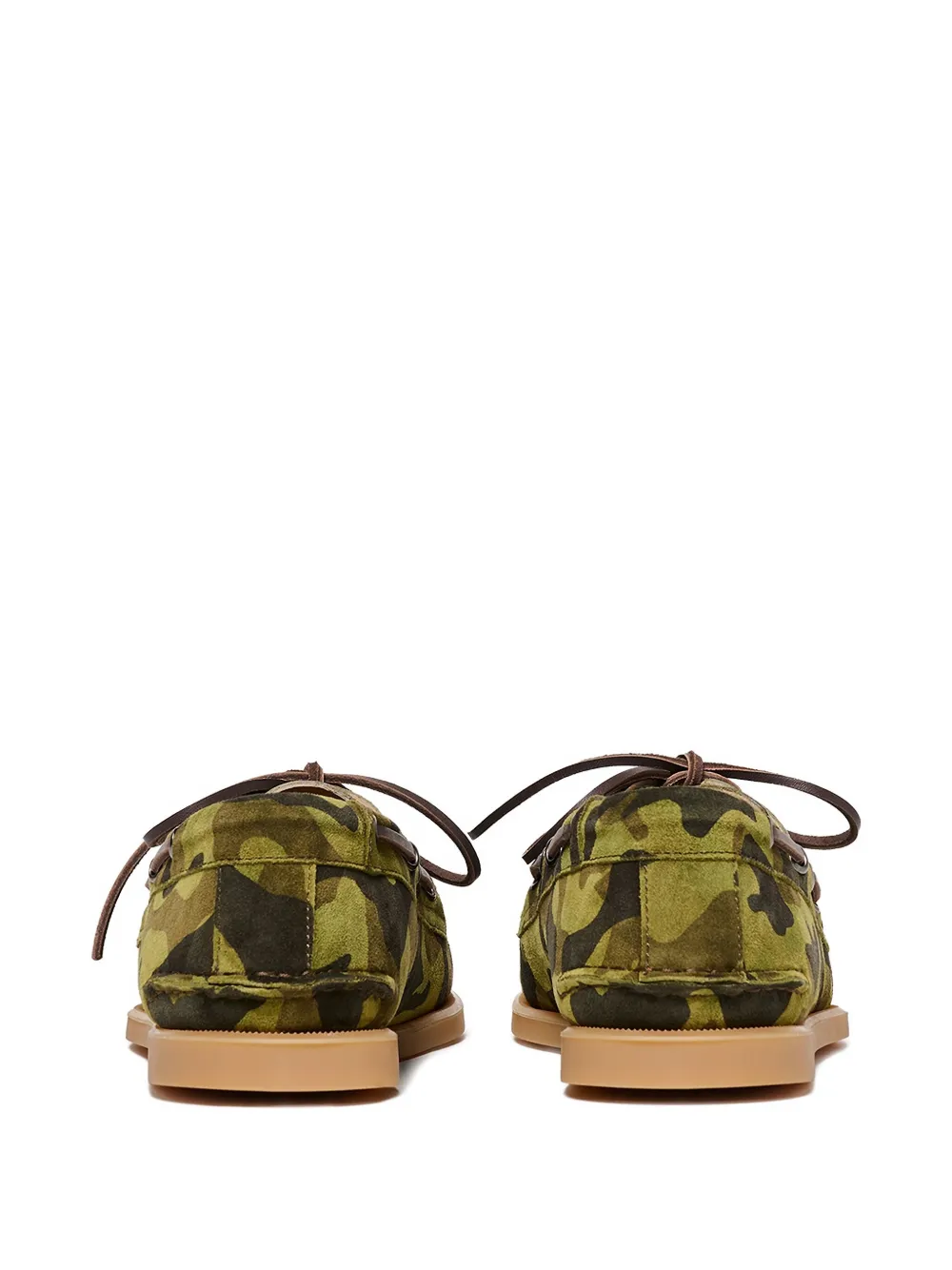 Scarosso camouflage suede boat shoes Brown