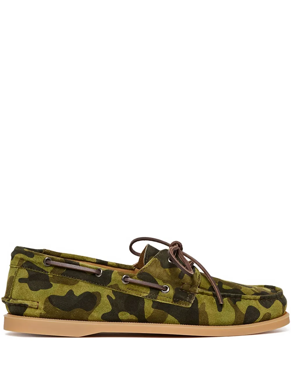 Scarosso camouflage suede boat shoes Brown