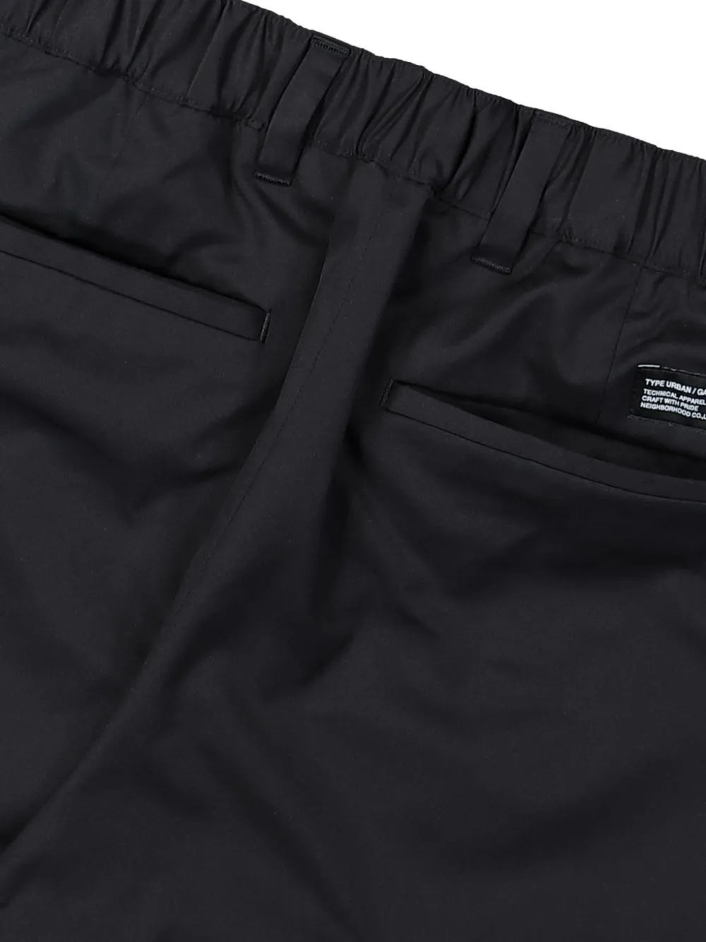 Neighborhood Broek met elastische tailleband en zak Zwart